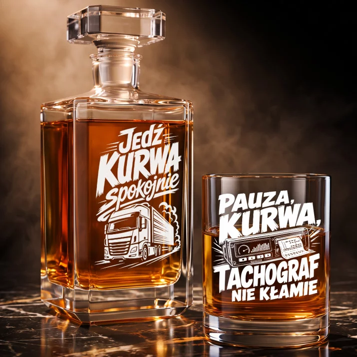 Zestaw Do Whisky Dla Tirowca Prezent Dla Mężczyzny: Drogowy Sarkazm
