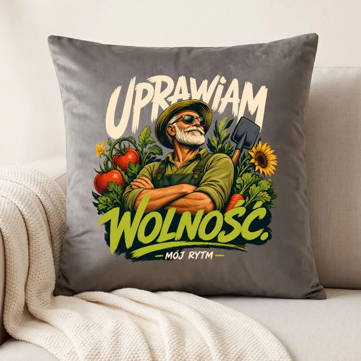 Poduszka Dekoracyjna Dla Działkowca Prezent Dla Mężczyzny: Uprawiam Wolność. Poduszka Dekoracyjna Dla Działkowca Prezent Dla Mężczyzny: Uprawiam Wolność.