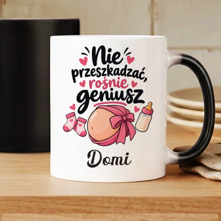 Kubek Personalizowany Dla Ciężarnej Prezent Na Dzień Mamy Dla Kobiety: Nie Przeszkadzać, Rośnie