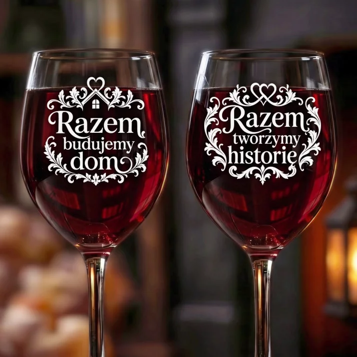 Dwa Kieliszki Do Wina Na Rocznicę Ślubu Prezent Na Walentynki Dla Pary: Duet Ornamentów Dwa Kieliszki Do Wina Na Rocznicę Ślubu Prezent Na Walentynki Dla Pary: Duet Ornamentów