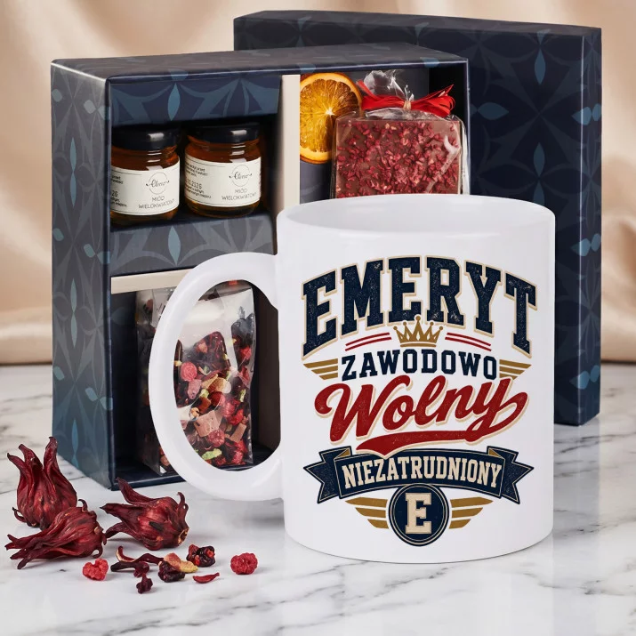 Zestaw Prezenowy Z Kubkiem Dla Emeryta Na Emeryturę: Wolny Emeryt Zestaw Prezenowy Z Kubkiem Dla Emeryta Na Emeryturę: Wolny Emeryt