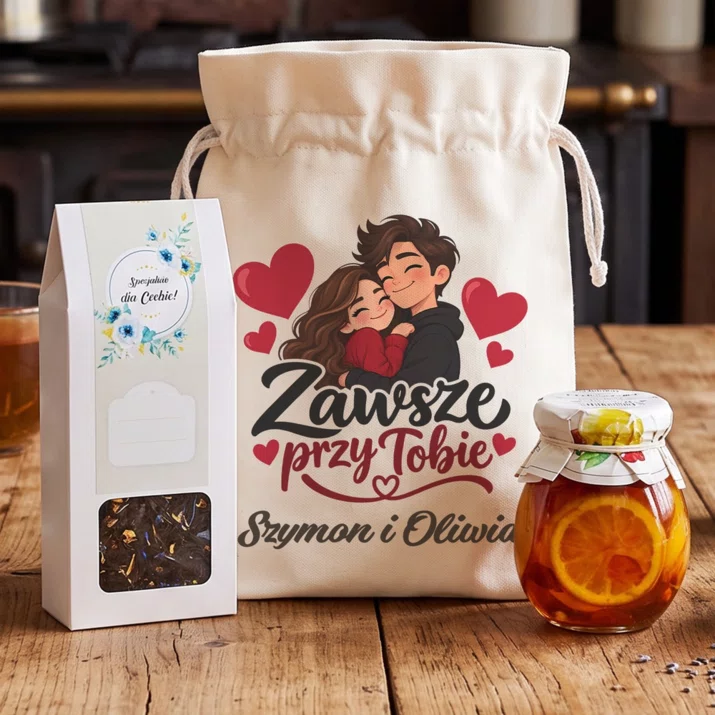 Zestaw Prezentowy z Herbatą Na Walentynki Prezent Na Rocznicę Dla Pary: Zawsze Przy Tobie Zestaw Prezentowy z Herbatą Na Walentynki Prezent Na Rocznicę Dla Pary: Zawsze Przy Tobie