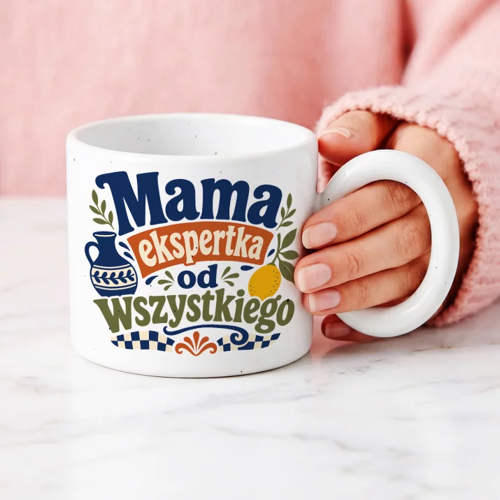 Kubek Z Okrągłym Uchem Dla Mamy Prezent Na Dzień Mamy Dla Kobiety: Śródziemnomorska Mama Kubek Z Okrągłym Uchem Dla Mamy Prezent Na Dzień Mamy Dla Kobiety: Śródziemnomorska Mama