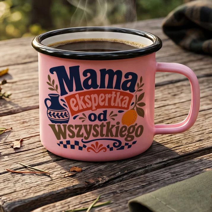 Kubek Emaliowany Dla Mamy Prezent Na Dzień Mamy Dla Kobiety: Śródziemnomorska Mama