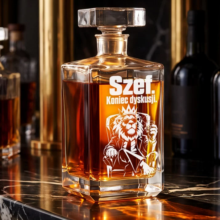 Karafka Do Whisky z Grawerem Dla Szefa Prezent: Szef. Koniec Dyskusji. Karafka Do Whisky z Grawerem Dla Szefa Prezent: Szef. Koniec Dyskusji.