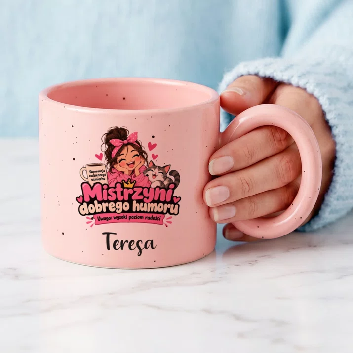 Kubek Premium Dla Dziewczyny Prezent Na Dzień Dziewczyny Dla Kobiety: Mistrzyni Dobrego Humoru