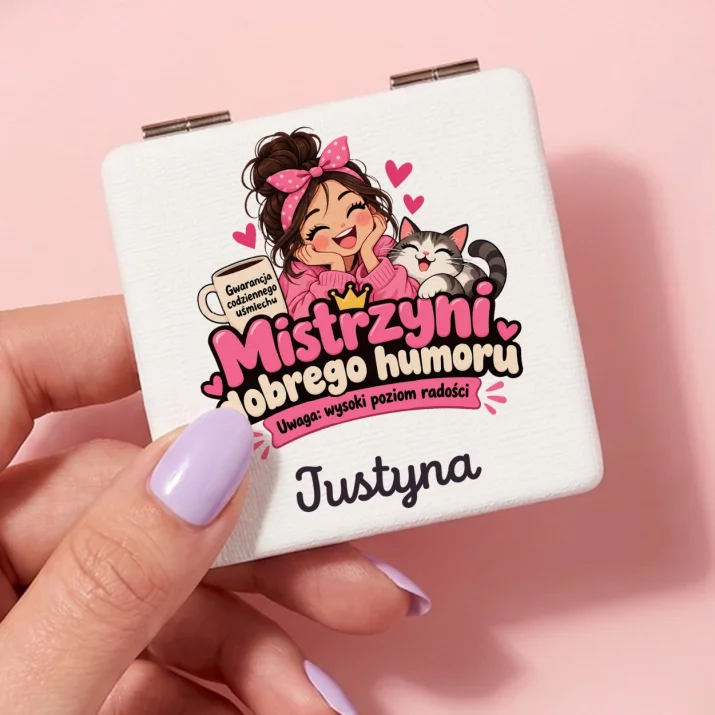 Lusterko Kieszonkowe Dla Dziewczyny Prezent Na Dzień Dziewczyny Dla Kobiety: Mistrzyni Dobrego Humoru