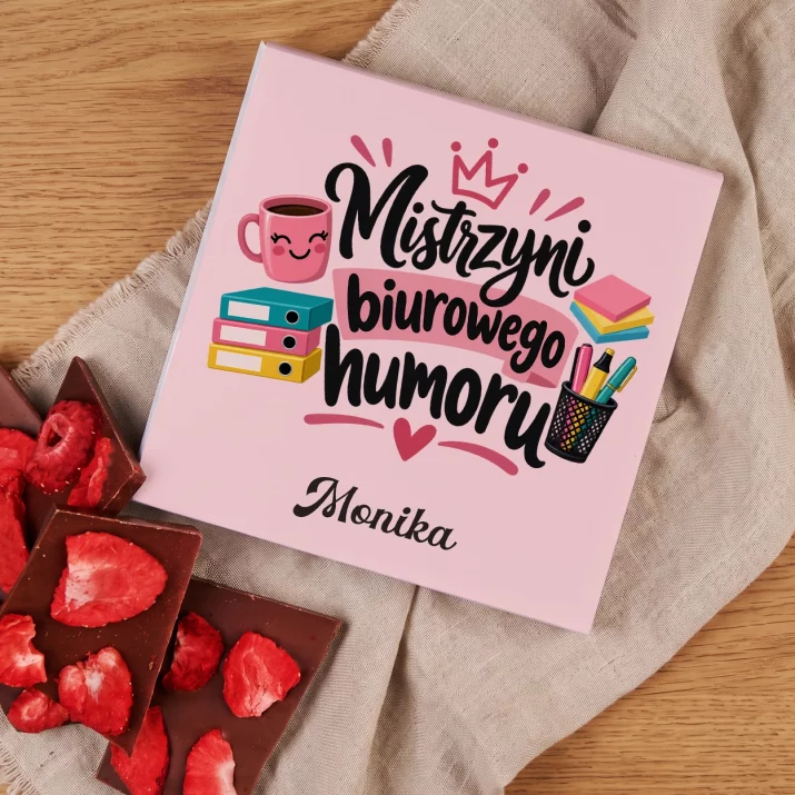 Czekolada z Truskawkami Dla Koleżanki Z Pracy Prezent Dla Kobiety: Mistrzyni Biurowego Czekolada z Truskawkami Dla Koleżanki Z Pracy Prezent Dla Kobiety: Mistrzyni Biurowego