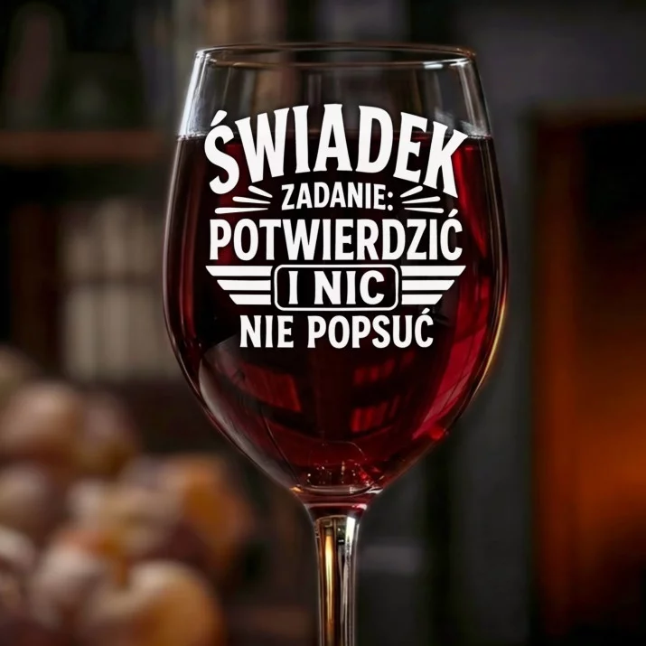 Kieliszek Do Wina Dla Świadka Prezent Dla Mężczyzny: Świadek, Potwierdzić Kieliszek Do Wina Dla Świadka Prezent Dla Mężczyzny: Świadek, Potwierdzić