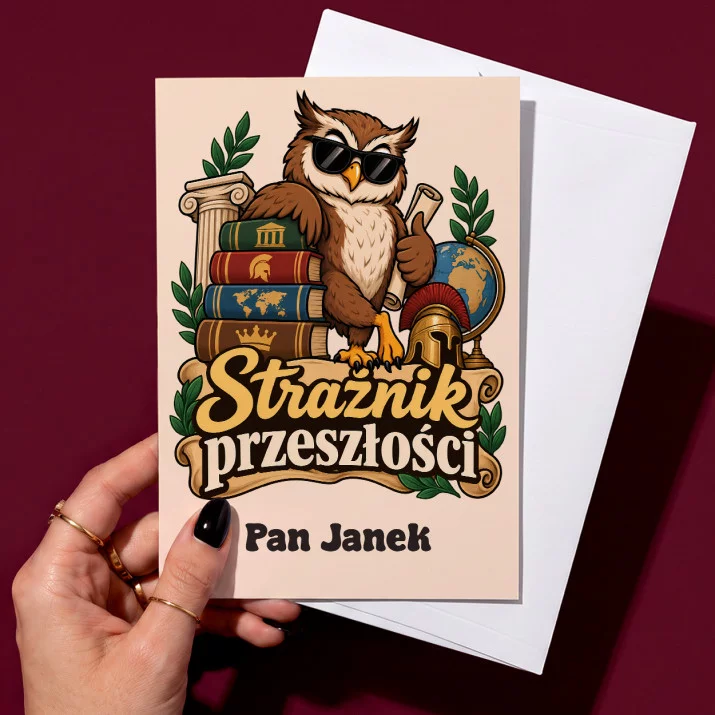 Kartka Personalizowana Dla Nauczyciela Historii Prezent Dla Mężczyzny: Strażnik Przeszłości Kartka Personalizowana Dla Nauczyciela Historii Prezent Dla Mężczyzny: Strażnik Przeszłości
