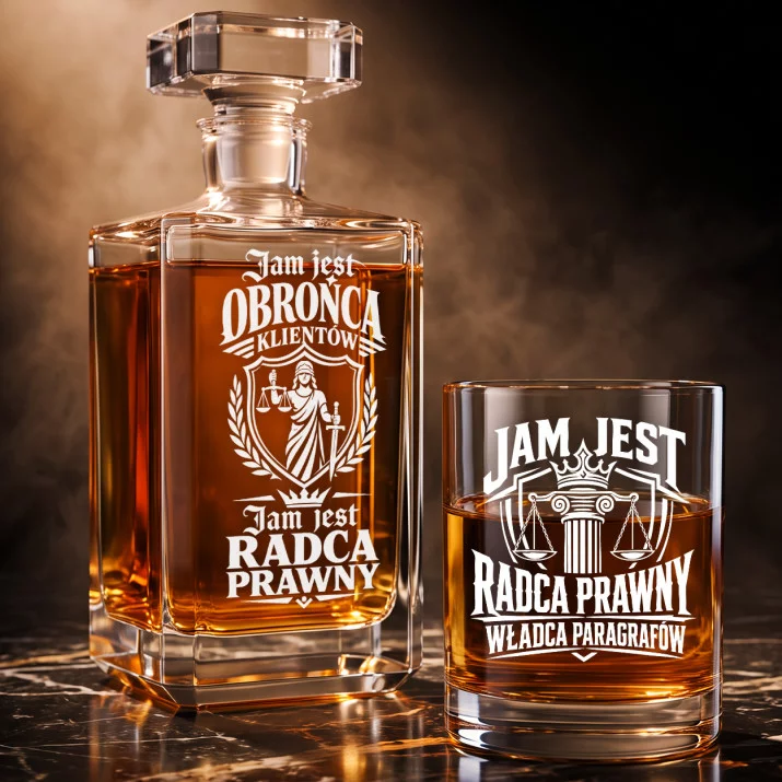 Zestaw Do Whisky Dla Radcy Prawnego Prezent Dla Mężczyzny: Tarcza Temidy
