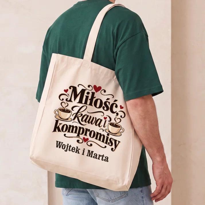 Torba Na Zakupy Dla Pary Prezent Dla Pary: Miłość, Kawa I Kompromisy