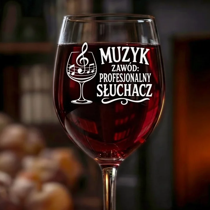 Kieliszek Do Wina Dla Muzyka Prezent Dla Mężczyzny: Muzyk Profesjonalny Słuchacz
