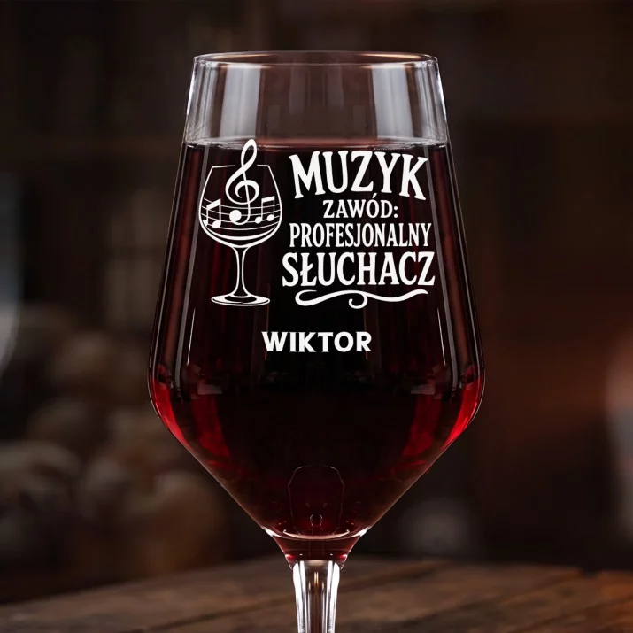 Mega Kieliszek Do Wina z Grawerem Dla Muzyka Prezent Dla Mężczyzny: Muzyk Profesjonalny Mega Kieliszek Do Wina z Grawerem Dla Muzyka Prezent Dla Mężczyzny: Muzyk Profesjonalny