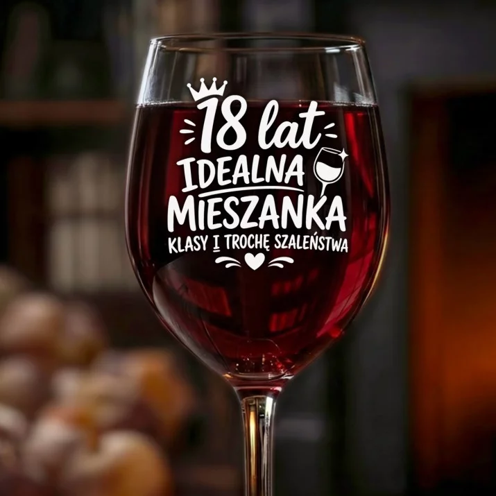 Kieliszek Do Wina Na 18 Prezent Dla Kobiety: 18 Lat Idealna Mieszanka Kieliszek Do Wina Na 18 Prezent Dla Kobiety: 18 Lat Idealna Mieszanka