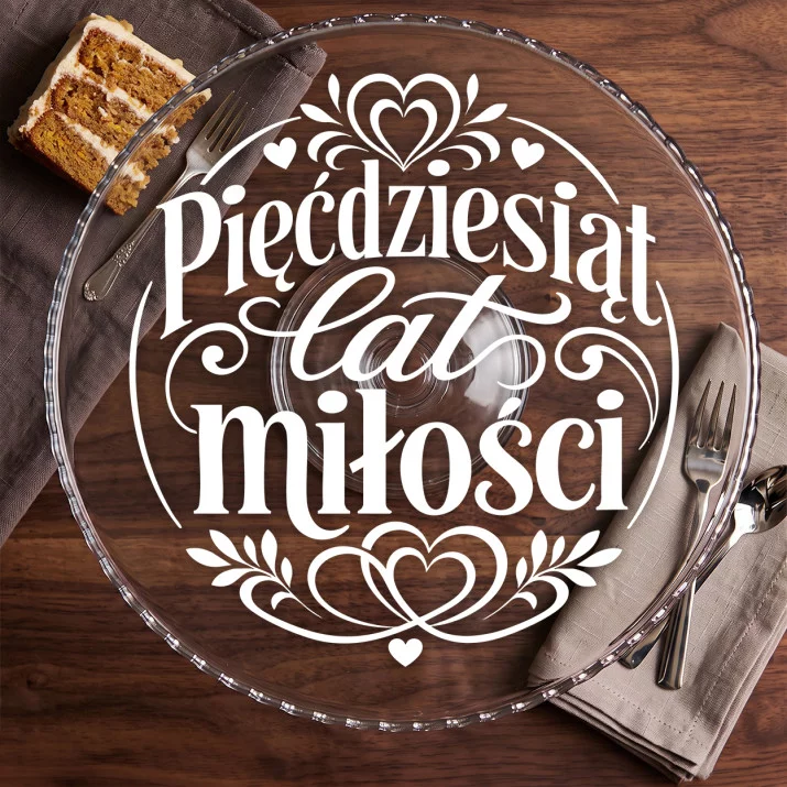 Patera Na Ciasto Na 50 Lecie Ślubu Prezent Dla Pary: Złota Elegancja Patera Na Ciasto Na 50 Lecie Ślubu Prezent Dla Pary: Złota Elegancja