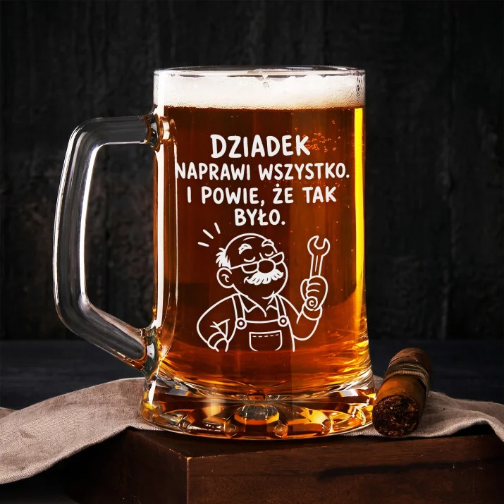Kufel Dla Dziadka Prezent Na Dzień Dziadka Dla Mężczyzny: Dziadek Naprawi Wszystko