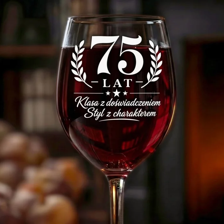 Kieliszek Do Wina Dla 75 Latka Prezent Na 75 Urodziny Dla Mężczyzny: 75 Lat Z Klasą