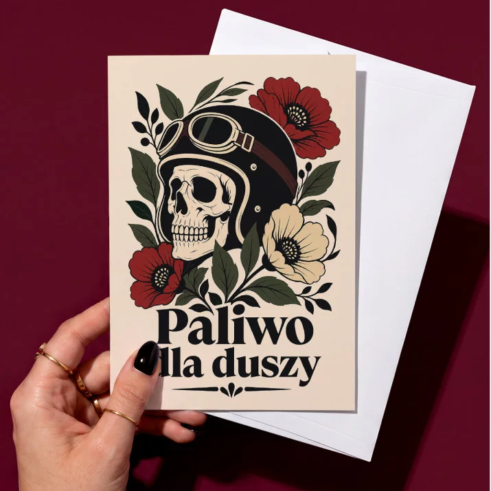 Kartka z Życzeniami Dla Motocyklisty Dla Mężczyzny: Retro Motocyklowa Dusza