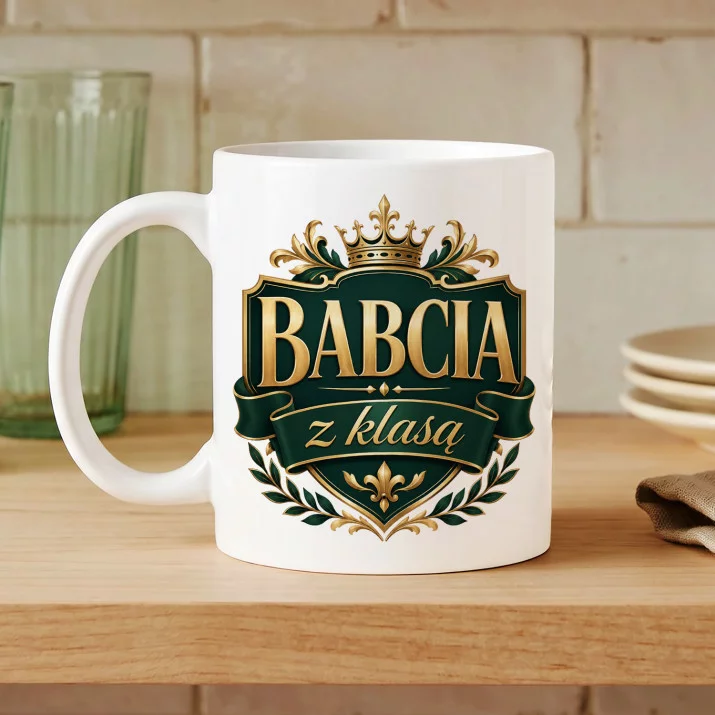 Kubek Z Nadrukiem Dla Babci Prezent Na Dzień Babci Dla Kobiety: Babcia Z Klasą Kubek Z Nadrukiem Dla Babci Prezent Na Dzień Babci Dla Kobiety: Babcia Z Klasą
