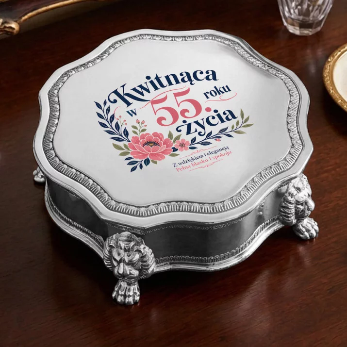Szkatułka Na Biżuterię Na 55 Urodziny Prezent Dla 55 Latki Kobiety: Kwitnąca Elegancja Szkatułka Na Biżuterię Na 55 Urodziny Prezent Dla 55 Latki Kobiety: Kwitnąca Elegancja