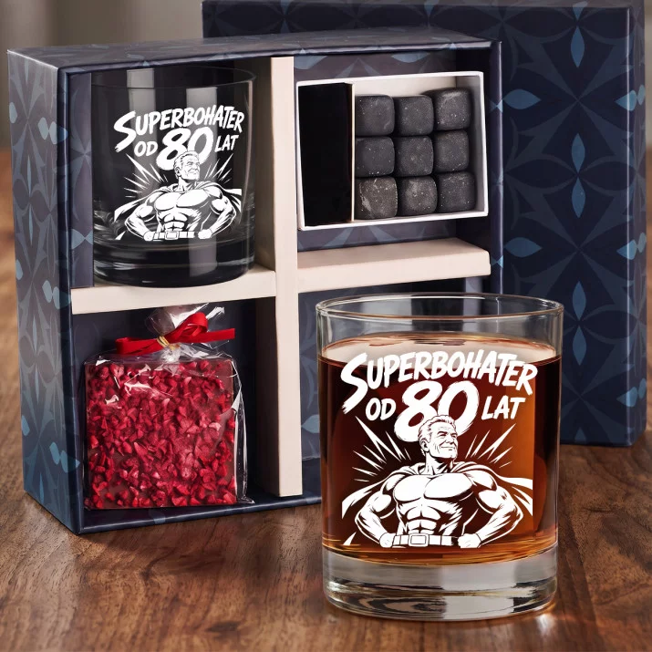 Zestaw Prezentowy Whisky Na 80 Urodziny Dla Mężczyzny: Superbohater Od 80