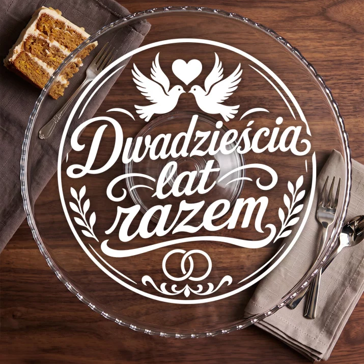 Patera Na Ciasto Na 20 Rocznicę Ślubu Prezent Dla Pary: Srebrna Miłość Patera Na Ciasto Na 20 Rocznicę Ślubu Prezent Dla Pary: Srebrna Miłość