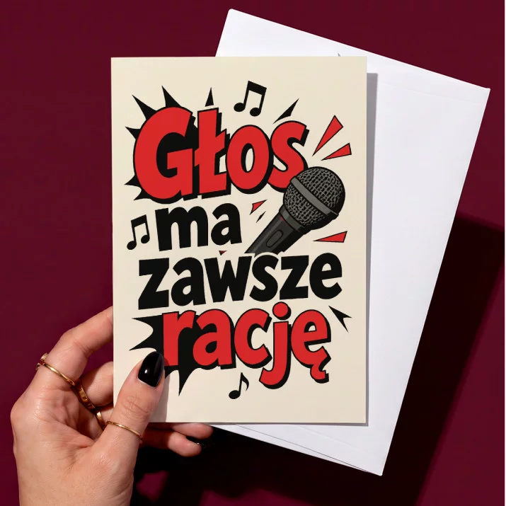 Kartka z Życzeniami Dla Wokalisty Dla Mężczyzny: Pewny Głos