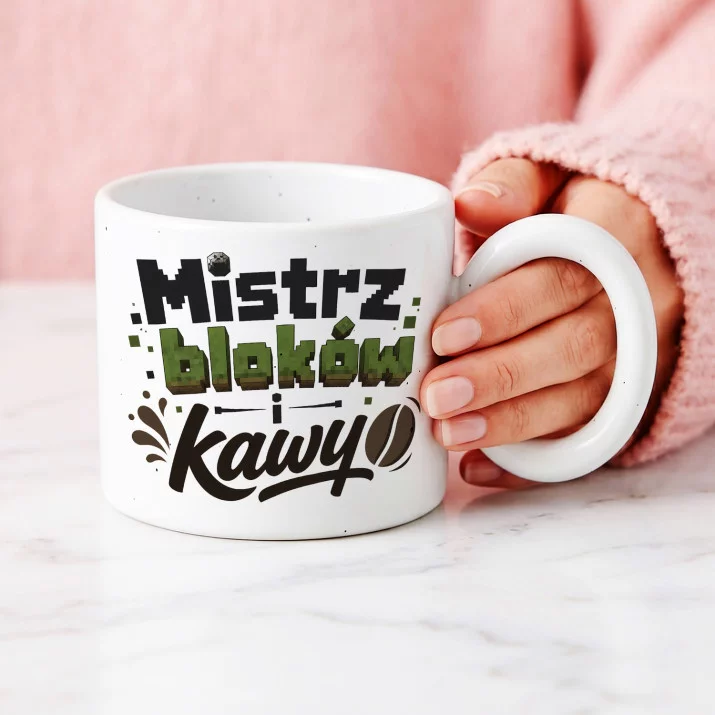 Kubek Z Okrągłym Uchem Dla Fana Minecrafta Prezent Dla Mężczyzny: Blokowy Humor