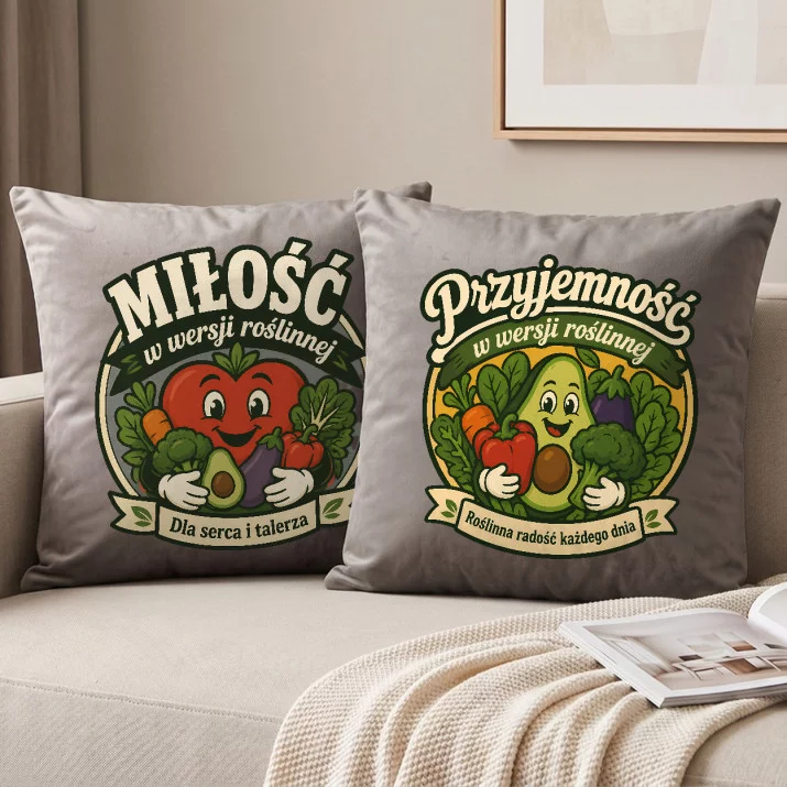 Poduszki Dekoracyjne Dla Wegetarian Prezent Dla Pary: Zielone Ukojenie Poduszki Dekoracyjne Dla Wegetarian Prezent Dla Pary: Zielone Ukojenie