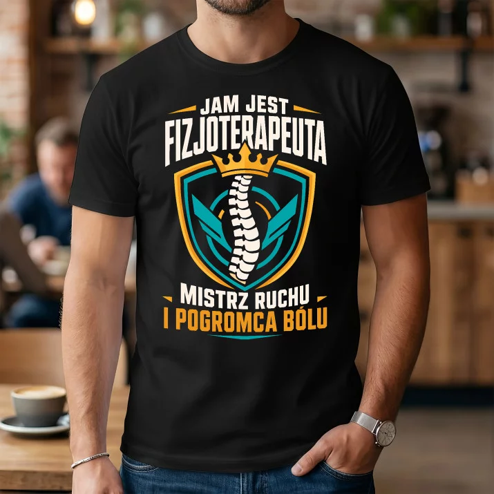 Koszulka Męska Dla Fizjoterapeuty Prezent Dla Mężczyzny: Jam Jest