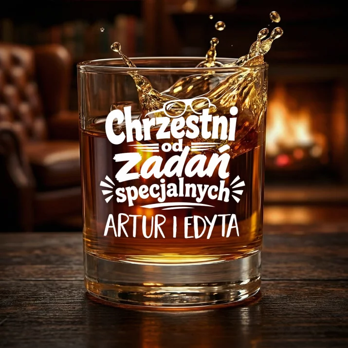 Szklanki Do Whisky z Grawerem Dla Chrzestnych Prezent Dla Pary: Chrzestni Od Zadań Szklanki Do Whisky z Grawerem Dla Chrzestnych Prezent Dla Pary: Chrzestni Od Zadań