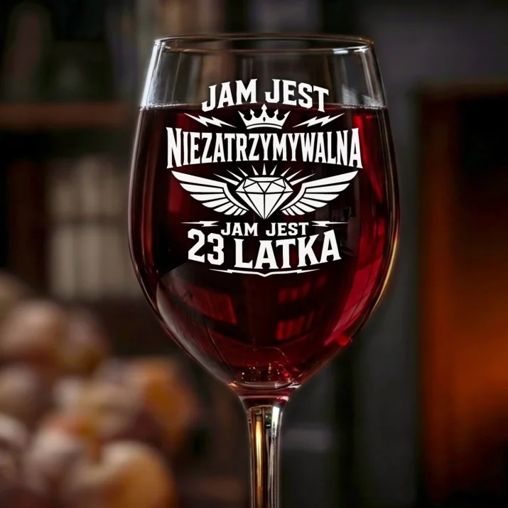 Kieliszek Do Wina Dla 23 Latki Prezent Na 20 Urodziny Dla Kobiety: Niezatrzymywalna 23‑Latka Kieliszek Do Wina Dla 23 Latki Prezent Na 20 Urodziny Dla Kobiety: Niezatrzymywalna 23‑Latka