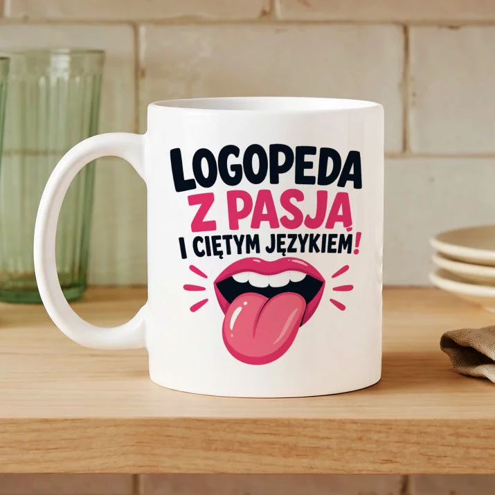 Kubek Z Nadrukiem Dla Logopedy Prezent Dla Mężczyzny: Logopeda Z Pasją Kubek Z Nadrukiem Dla Logopedy Prezent Dla Mężczyzny: Logopeda Z Pasją