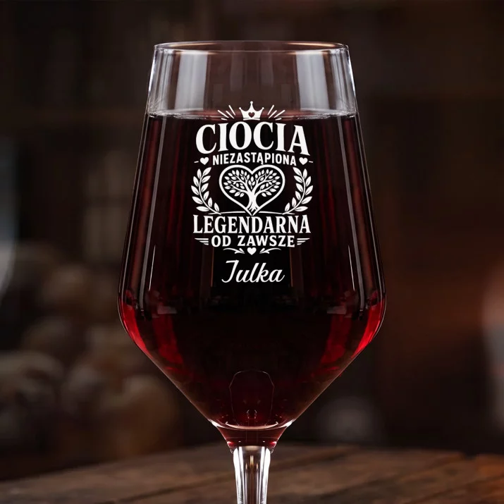 Mega Kieliszek Do Wina z Grawerem Dla Cioci Prezent Dla Kobiety: Legendarna Ciocia Grawer