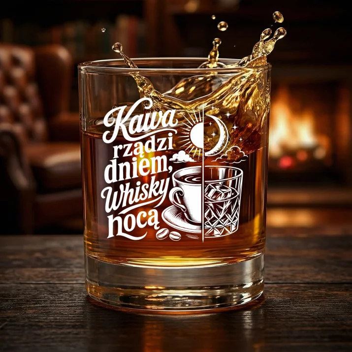 Szklanka Do Whisky Dla Miłośnika Kawy Prezent Dla Mężczyzny: Kawa Rządzi Dniem, Whisky Nocą Szklanka Do Whisky Dla Miłośnika Kawy Prezent Dla Mężczyzny: Kawa Rządzi Dniem, Whisky Nocą