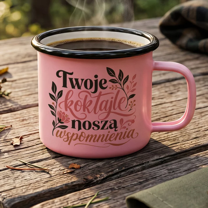 Kubek Emaliowany Dla Barmanki Prezent Dla Kobiety: Barowa Bliskość Kubek Emaliowany Dla Barmanki Prezent Dla Kobiety: Barowa Bliskość