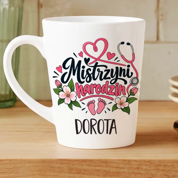 Kubek Personalizowany Dla Położnej Prezent Dla Kobiety: Mistrzyni Narodzin Kubek Personalizowany Dla Położnej Prezent Dla Kobiety: Mistrzyni Narodzin