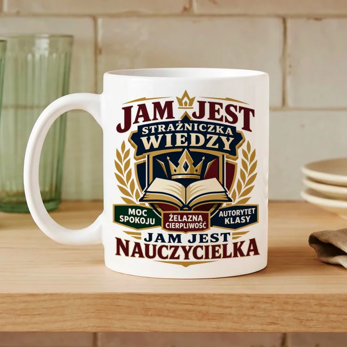Kubek Z Nadrukiem Na Dzień Nauczyciela Prezent Dla Nauczyciela Kobiety: Jam Jest Nauczycielka Kubek Z Nadrukiem Na Dzień Nauczyciela Prezent Dla Nauczyciela Kobiety: Jam Jest Nauczycielka