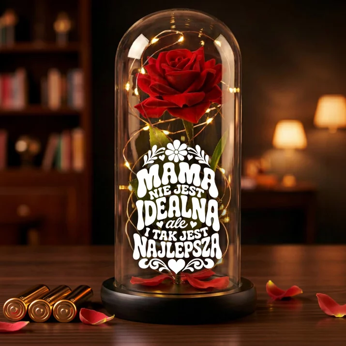 Wieczna Róża W Szkle Dla Mamy Prezent Na Dzień Mamy Dla Kobiety: Mama Jest Najlepsza Wieczna Róża W Szkle Dla Mamy Prezent Na Dzień Mamy Dla Kobiety: Mama Jest Najlepsza