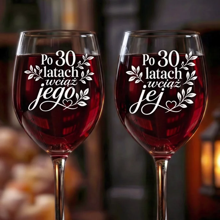 Dwa Kieliszki Do Wina Na 30 Rocznicę Ślubu Prezent Dla Pary: 30 Lat Razem Dwa Kieliszki Do Wina Na 30 Rocznicę Ślubu Prezent Dla Pary: 30 Lat Razem
