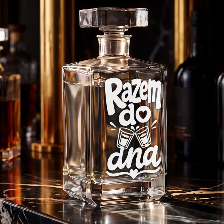 Karafka Do Wódki z Grawerem Na Rocznicę Związku Prezent Na Walentynki: Razem Do Dna