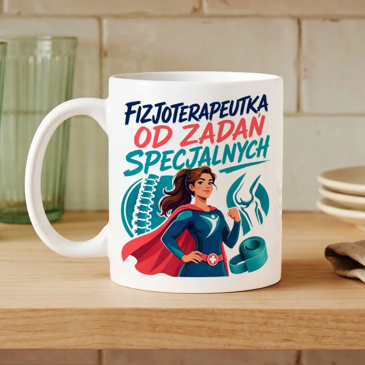 Kubek Z Nadrukiem Dla Fizjoterapeutki Prezent Dla Kobiety: Fizjo Od Zadań Specjalnych Kubek Z Nadrukiem Dla Fizjoterapeutki Prezent Dla Kobiety: Fizjo Od Zadań Specjalnych
