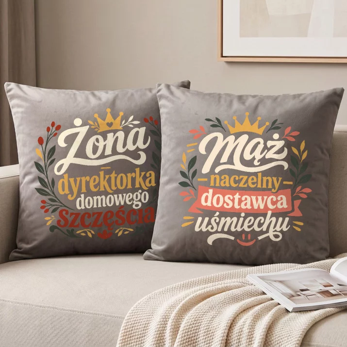 Poduszki Dekoracyjne Dla Małżeństwa Prezent Dla Pary: Królestwo Uśmiechu Poduszki Dekoracyjne Dla Małżeństwa Prezent Dla Pary: Królestwo Uśmiechu