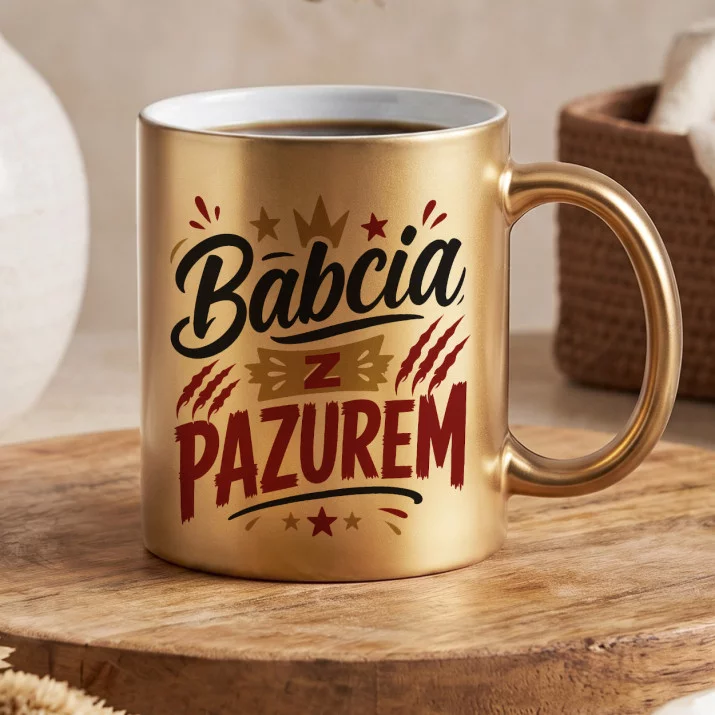Złoty Kubek Dla Babci Prezent Na Dzień Babci Dla Kobiety: Pazur I Urok