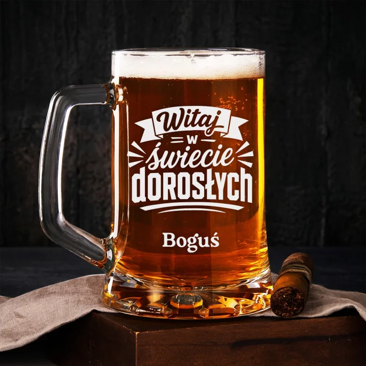 Kufel Personalizowany z Grawerem Na 18 Dla Przyjaciela Prezent: Wejście W Dorosłość Kufel Personalizowany z Grawerem Na 18 Dla Przyjaciela Prezent: Wejście W Dorosłość