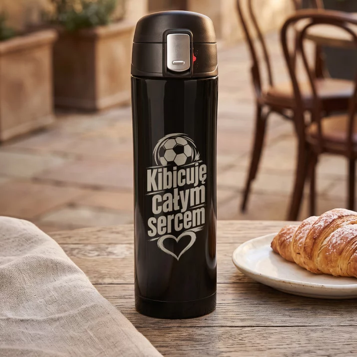 Kubek Termiczny 440ml Dla Kibica Prezent: Kibicuję Całym Sercem