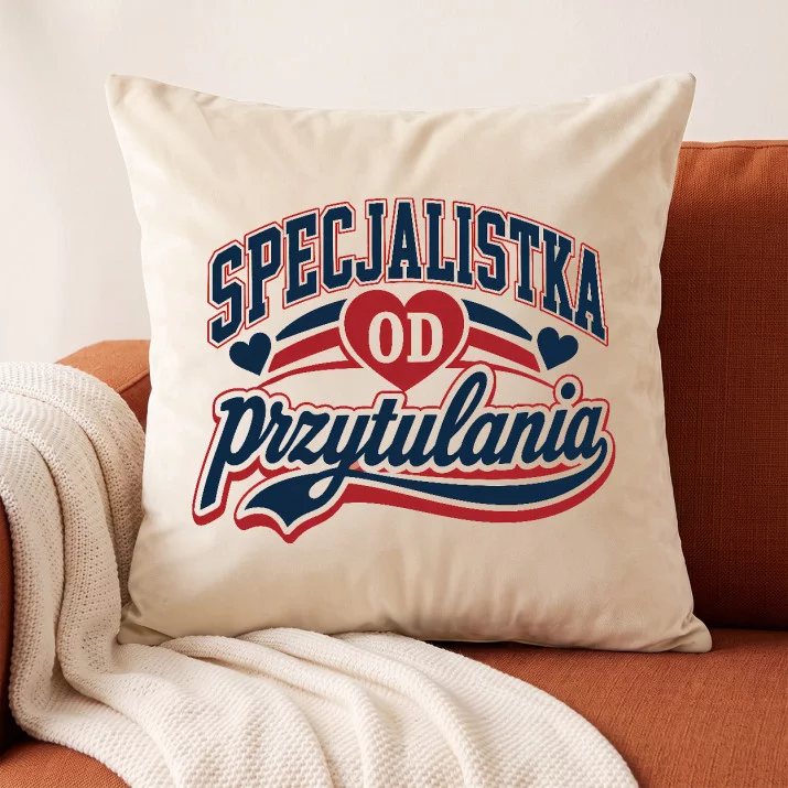 Poduszka Dekoracyjna Na Mikołaja Prezent Dla Kobiety: Przytulna Typografia Poduszka Dekoracyjna Na Mikołaja Prezent Dla Kobiety: Przytulna Typografia