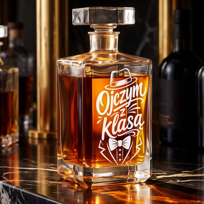 Karafka Do Whisky z Grawerem Dla Ojczyma Prezent Na Dzień Ojca: Ojczym Z Klasą Karafka Do Whisky z Grawerem Dla Ojczyma Prezent Na Dzień Ojca: Ojczym Z Klasą