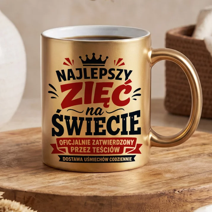 Złoty Kubek Dla Zięcia Prezent Dla Mężczyzny: Zięć Z Humorem Złoty Kubek Dla Zięcia Prezent Dla Mężczyzny: Zięć Z Humorem